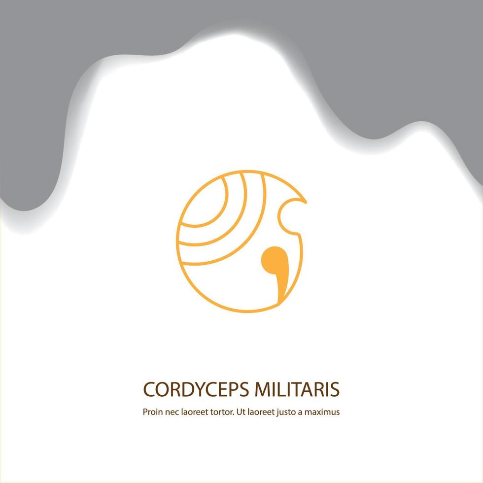 cogumelo médico cordyceps militaris para uma alimentação saudável, desenhado à mão com ilustração vetorial de fundo branco. vetor