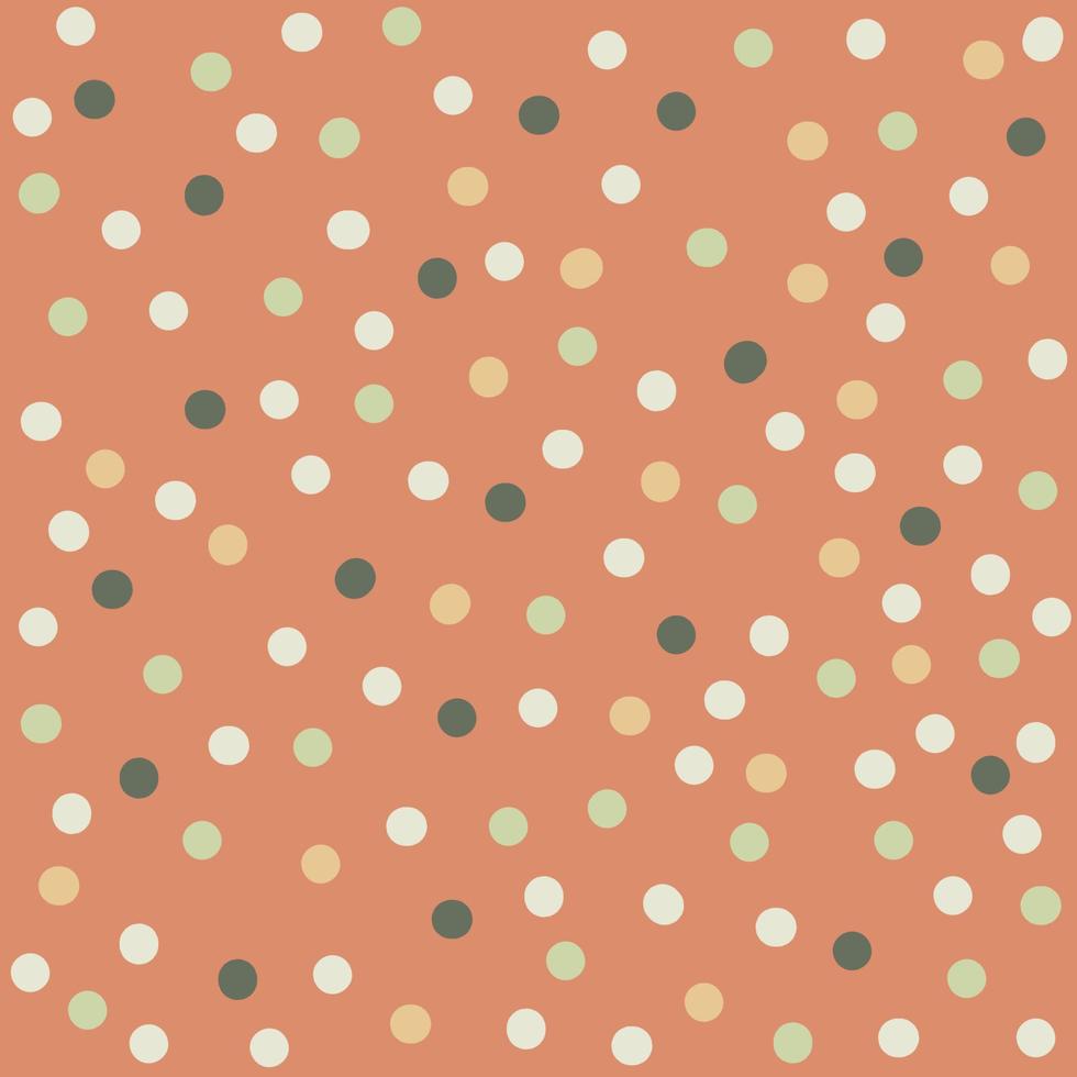 padrão sem emenda de arte de pontos. ilustração em vetor laranja pontos verdes.