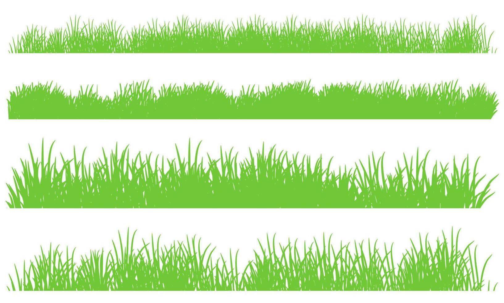 fronteira de grama verde, conjunto de vetores de borda de grama