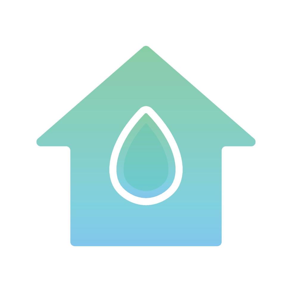 ícone de modelo de design de logotipo gradiente de água em casa vetor