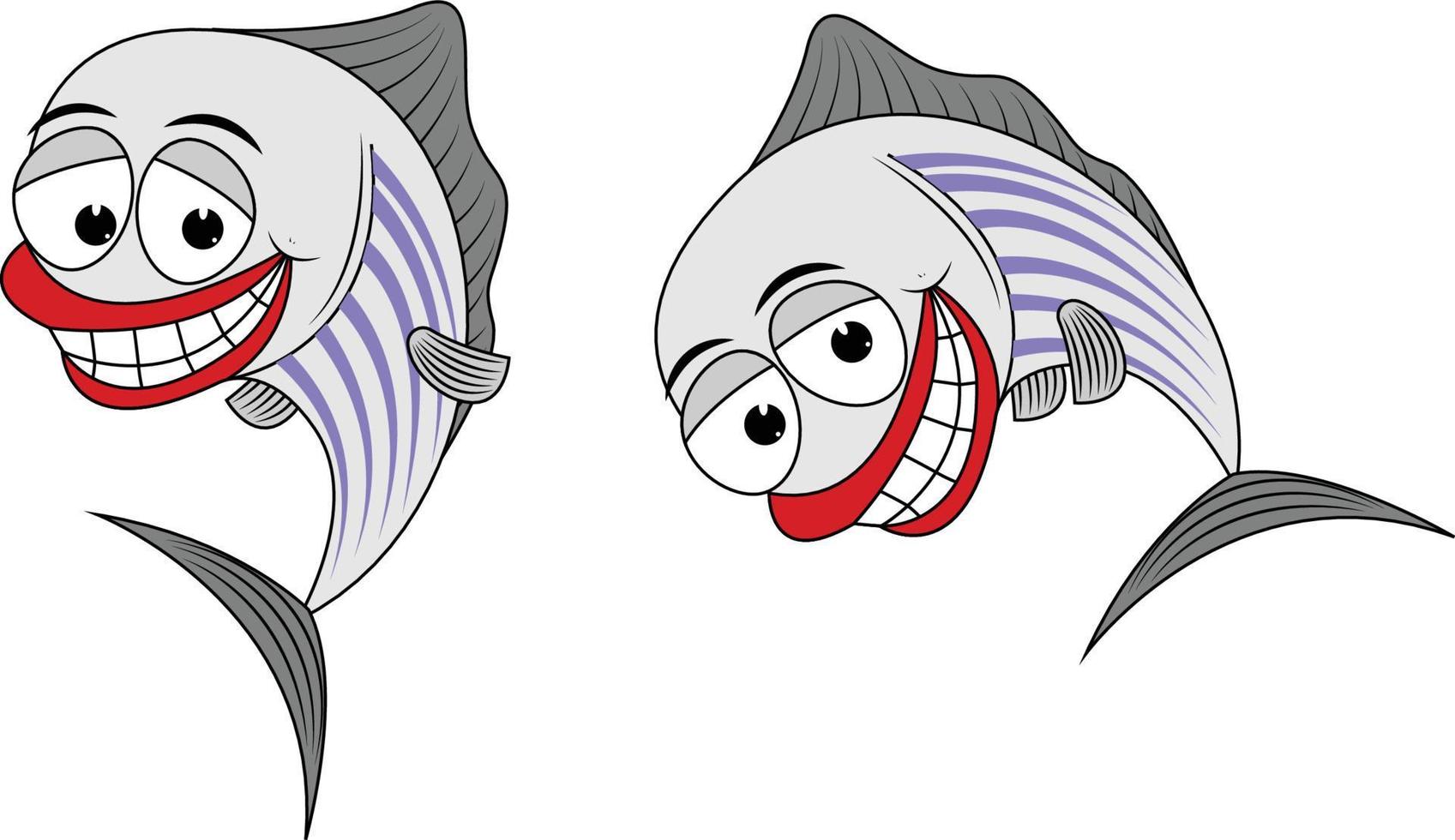 gráfico de desenho animado de peixe zebra bonito vetor