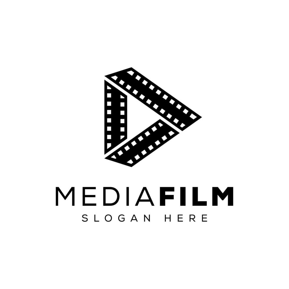design de logotipo de cinema de filme de mídia vetor