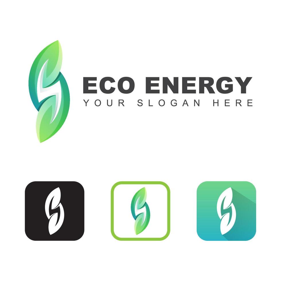 folha de energia de ecologia verde natural para design de logotipo de negócios, modelo vetorial vetor