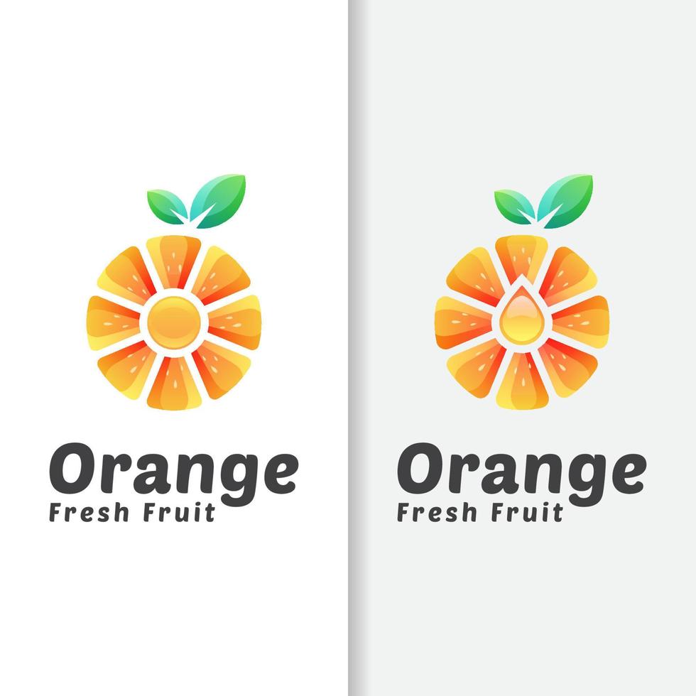 modelo de vetor de design de logotipo laranja de frutas modernas