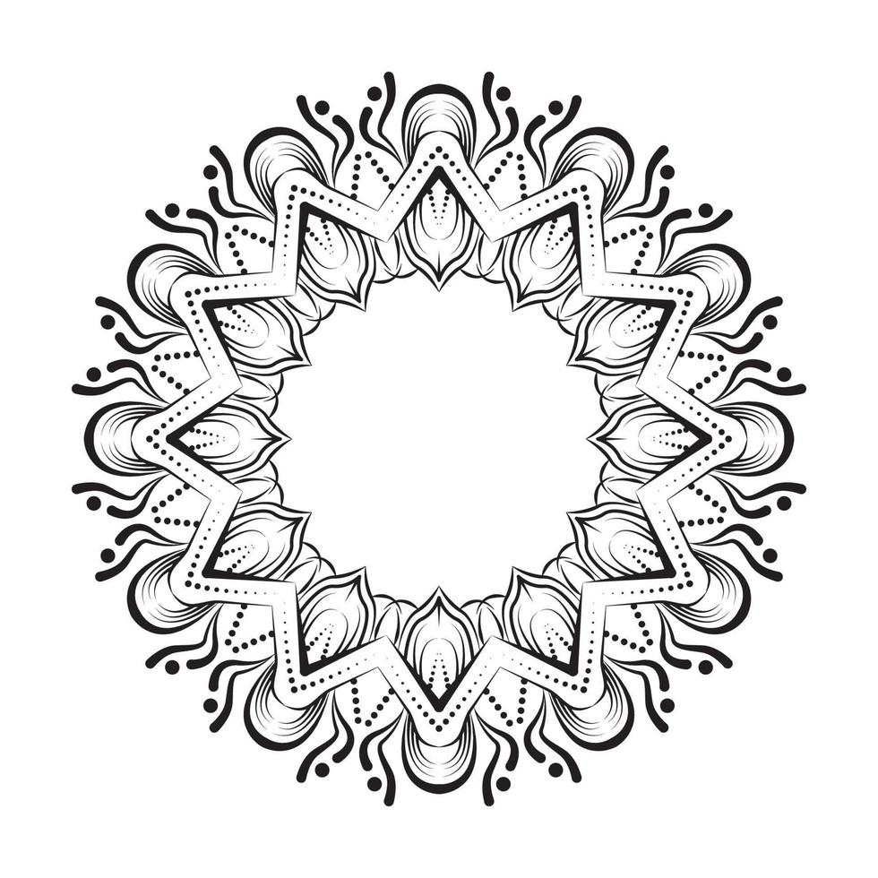 desenho vetorial mandala, preto e branco vetor