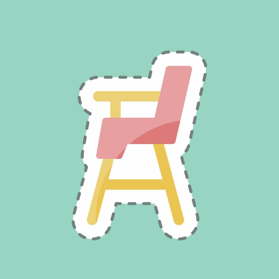 cadeira de bebê de corte de linha de adesivo. adequado para o símbolo do bebê. design simples editável. vetor de modelo de design. ilustração de símbolo simples