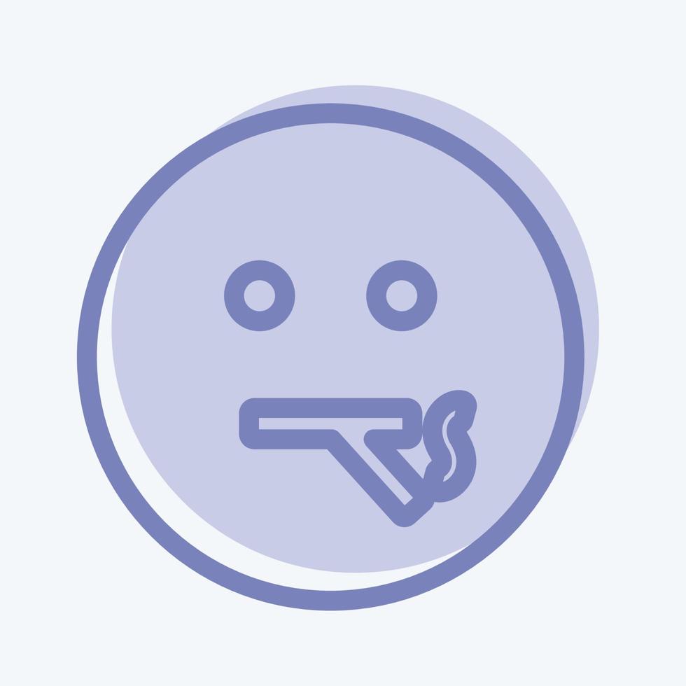 ícone emoticon fumando. adequado para o símbolo de emoticon. estilo de dois tons. design simples editável. vetor de modelo de design. ilustração de símbolo simples