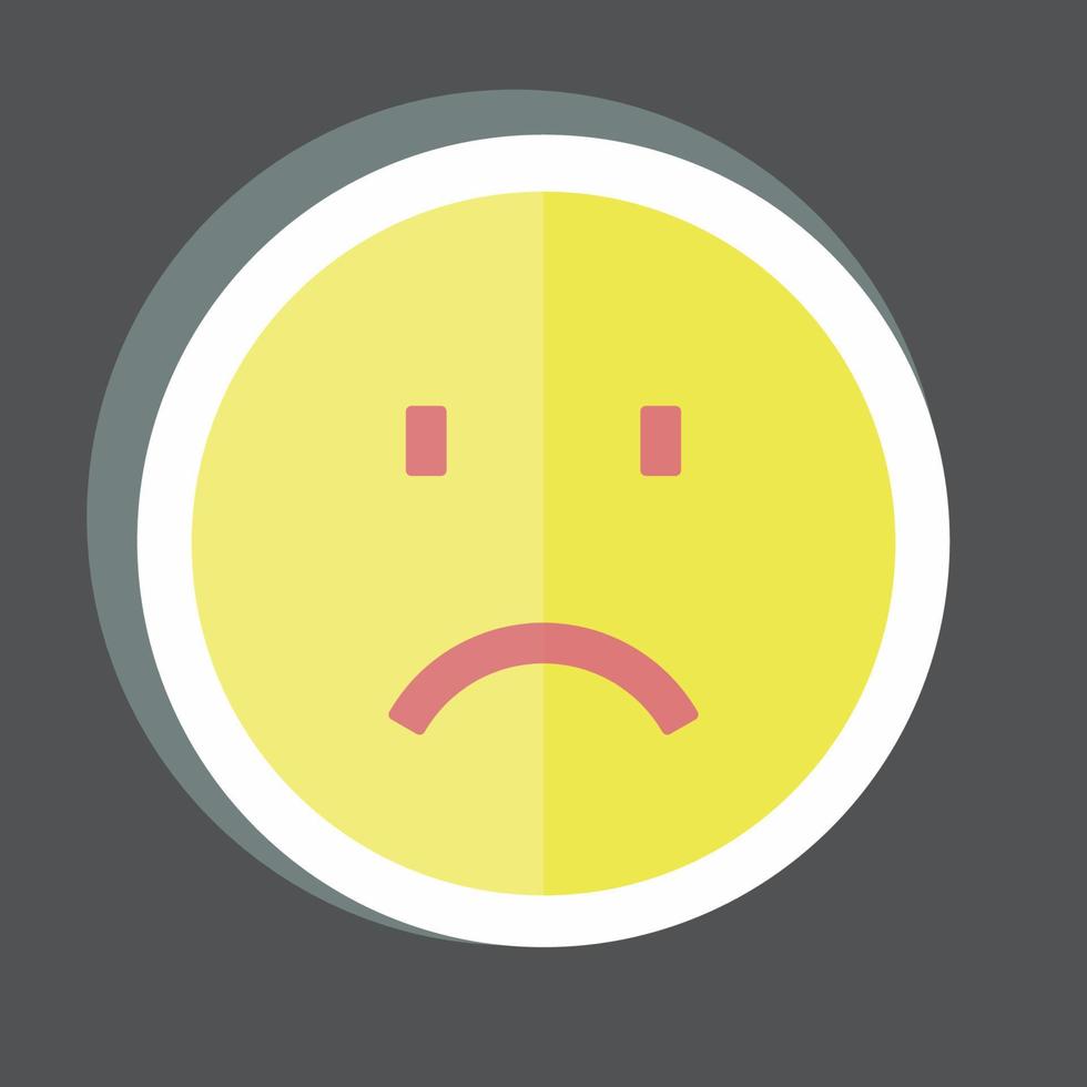 tristeza de emoticon adesivo. adequado para o símbolo de emoticon. design simples editável. vetor de modelo de design. ilustração de símbolo simples