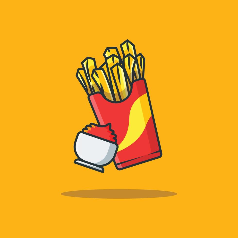 ilustrações de desenhos animados de batatas fritas vetor