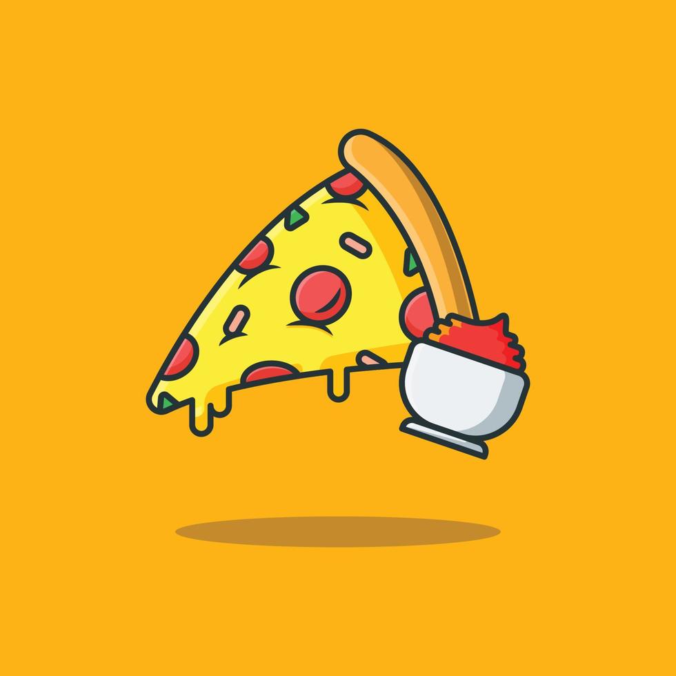 ilustrações de desenhos animados de pizza deliciosa vetor