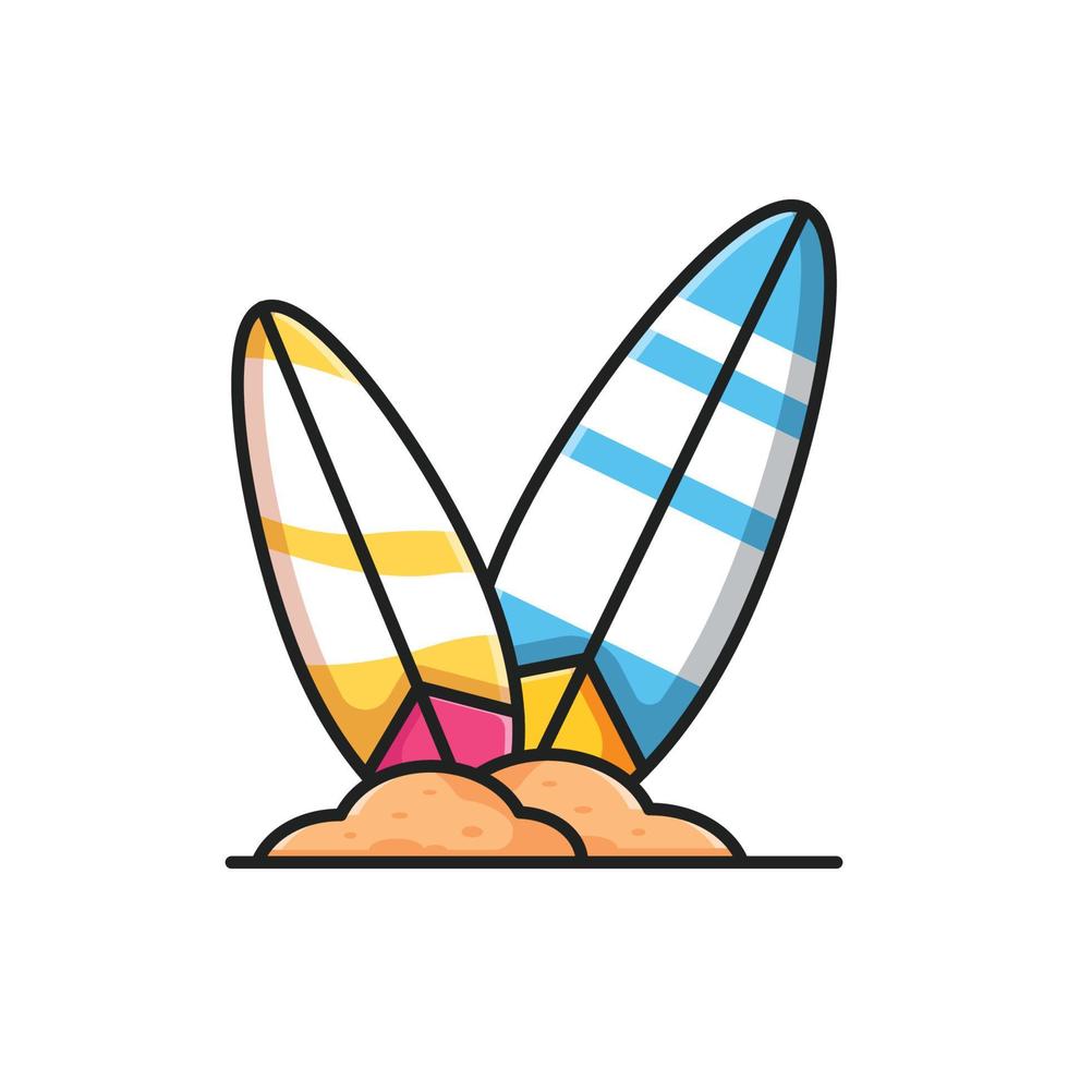 ilustrações de desenhos animados de prancha de surf vetor