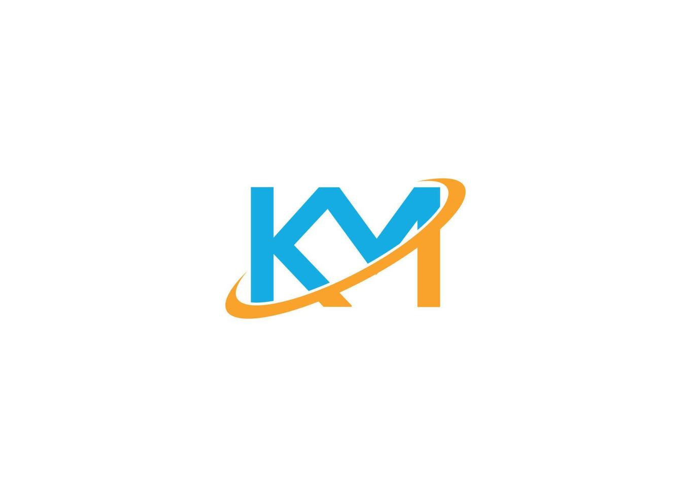 design de logotipo de letra km com modelo de ícone inicial moderno criativo vetor