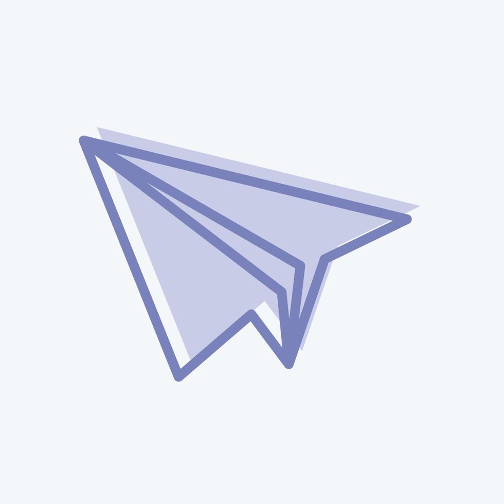 avião de papel ícone. adequado para o símbolo de interface web. estilo de dois tons. design simples editável. vetor de modelo de design. ilustração de símbolo simples