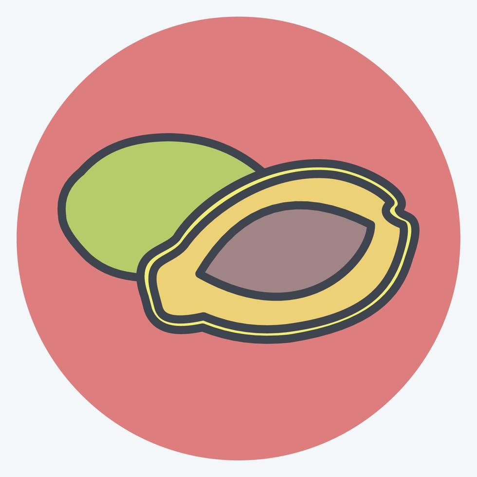 ícone mamão. apropriado para o símbolo de frutas e legumes. estilo de companheiro de cor. design simples editável. vetor de modelo de design. ilustração de símbolo simples