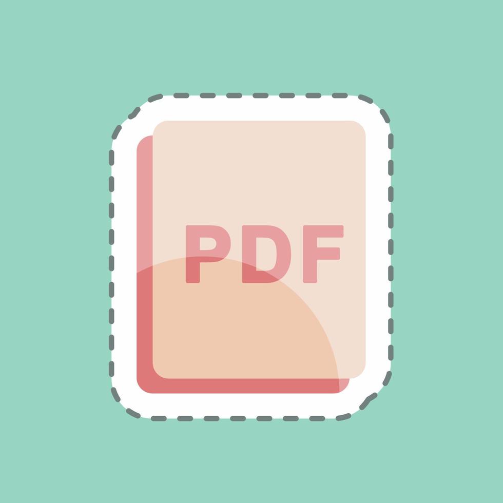 imagem de corte de linha de adesivo como pdf. adequado para o símbolo de edição de fotos. design simples editável. vetor de modelo de design. ilustração de símbolo simples