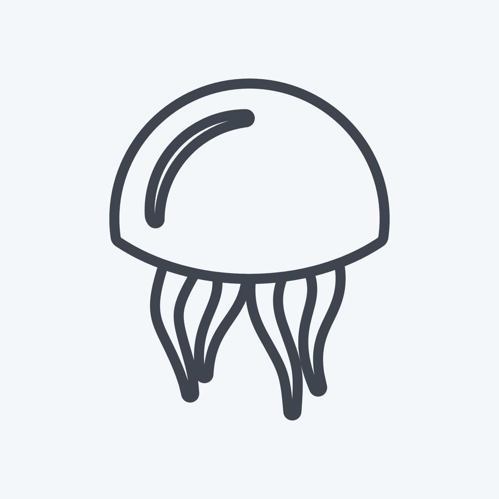 ícone de medusas. adequado para o símbolo do mar. estilo de linha. design simples editável. vetor de modelo de design. ilustração de símbolo simples