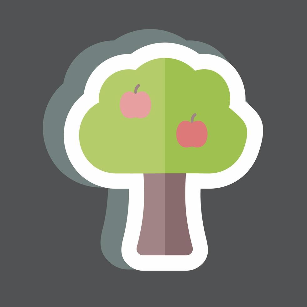 árvore frutífera de adesivo. adequado para símbolo de jardim. design simples editável. vetor de modelo de design. ilustração de símbolo simples