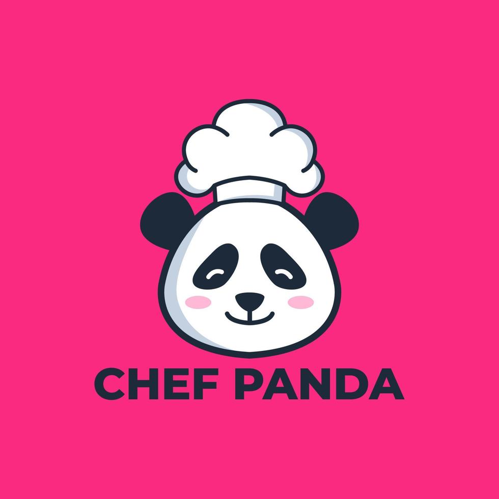 modelos de logotipo do chef panda vetor