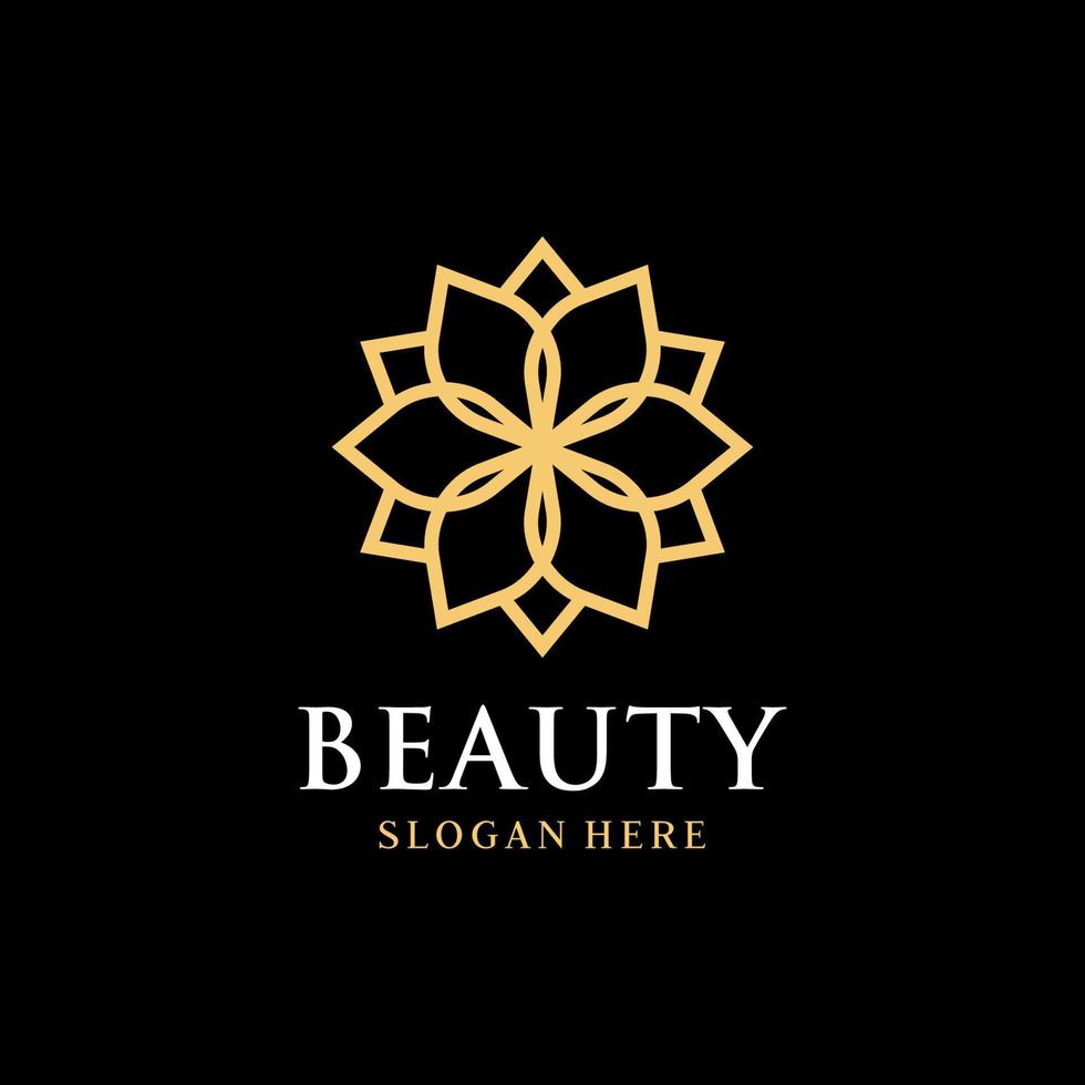 modelo de logotipo de beleza de flores de luxo vetor