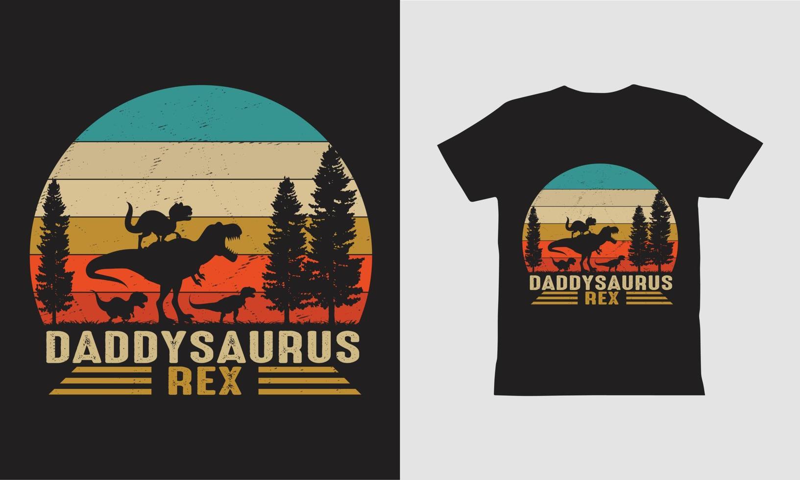 design de camiseta dadaaurus rex vetor