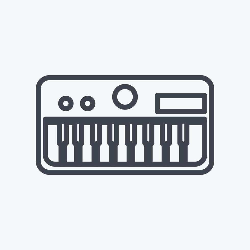 teclado de ícones. adequado para símbolo de música. estilo de linha. design simples editável. vetor de modelo de design. ilustração de símbolo simples