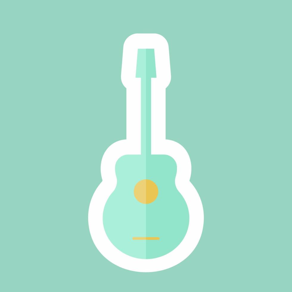 guitarra de corte de linha de adesivo. adequado para símbolo de brinquedo. design simples editável. vetor de modelo de design. ilustração de símbolo simples