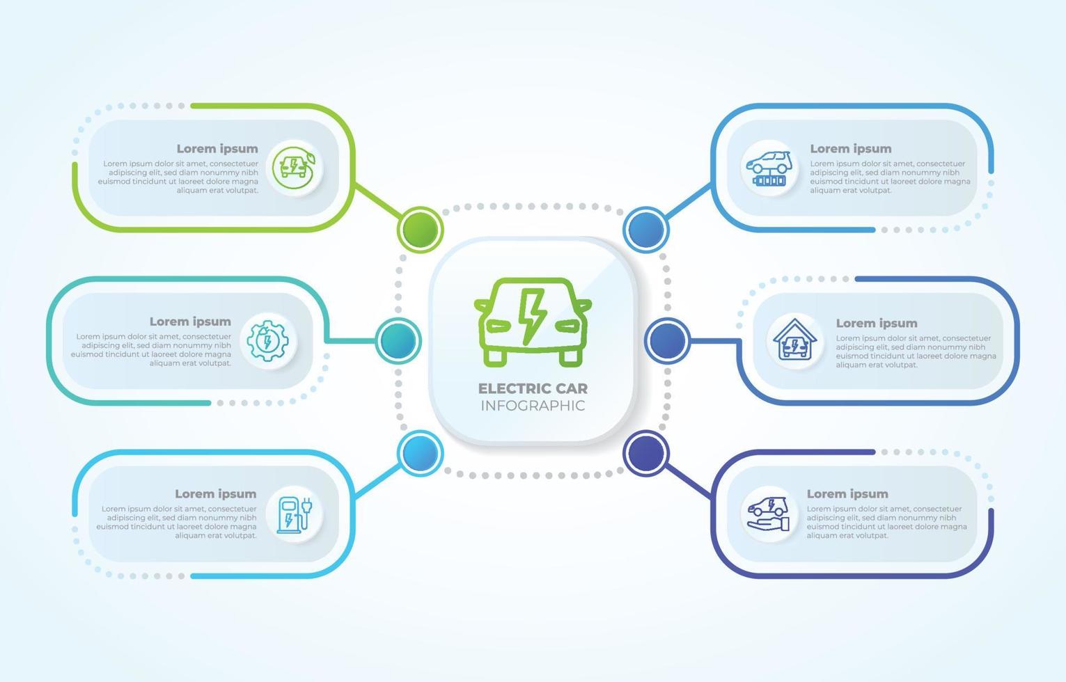 design de modelo de infográfico de carro elétrico vetor