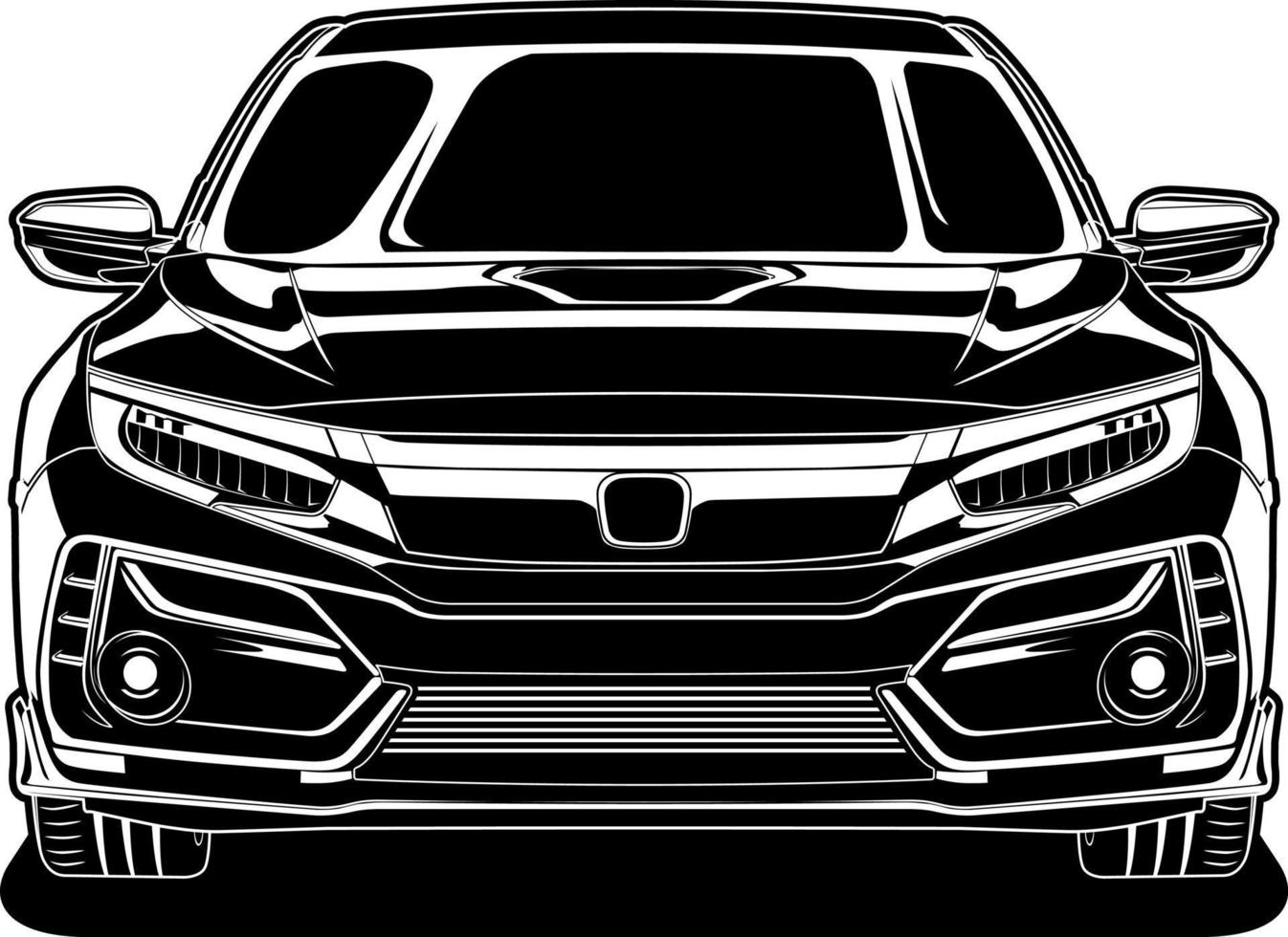 ilustração vetorial de carro preto e branco para design conceitual vetor