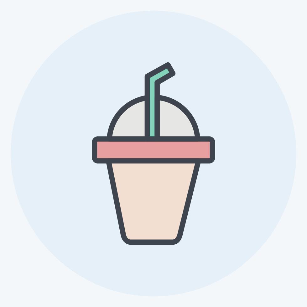 ícone frappe congelado. adequado para símbolo de bebida. estilo mate de cor. design simples editável. vetor de modelo de design. ilustração de símbolo simples