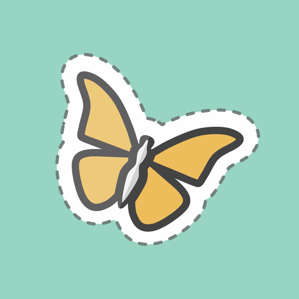 linha de adesivo corte borboleta 3. adequado para símbolo animal. design simples editável. vetor de modelo de design. ilustração de símbolo simples