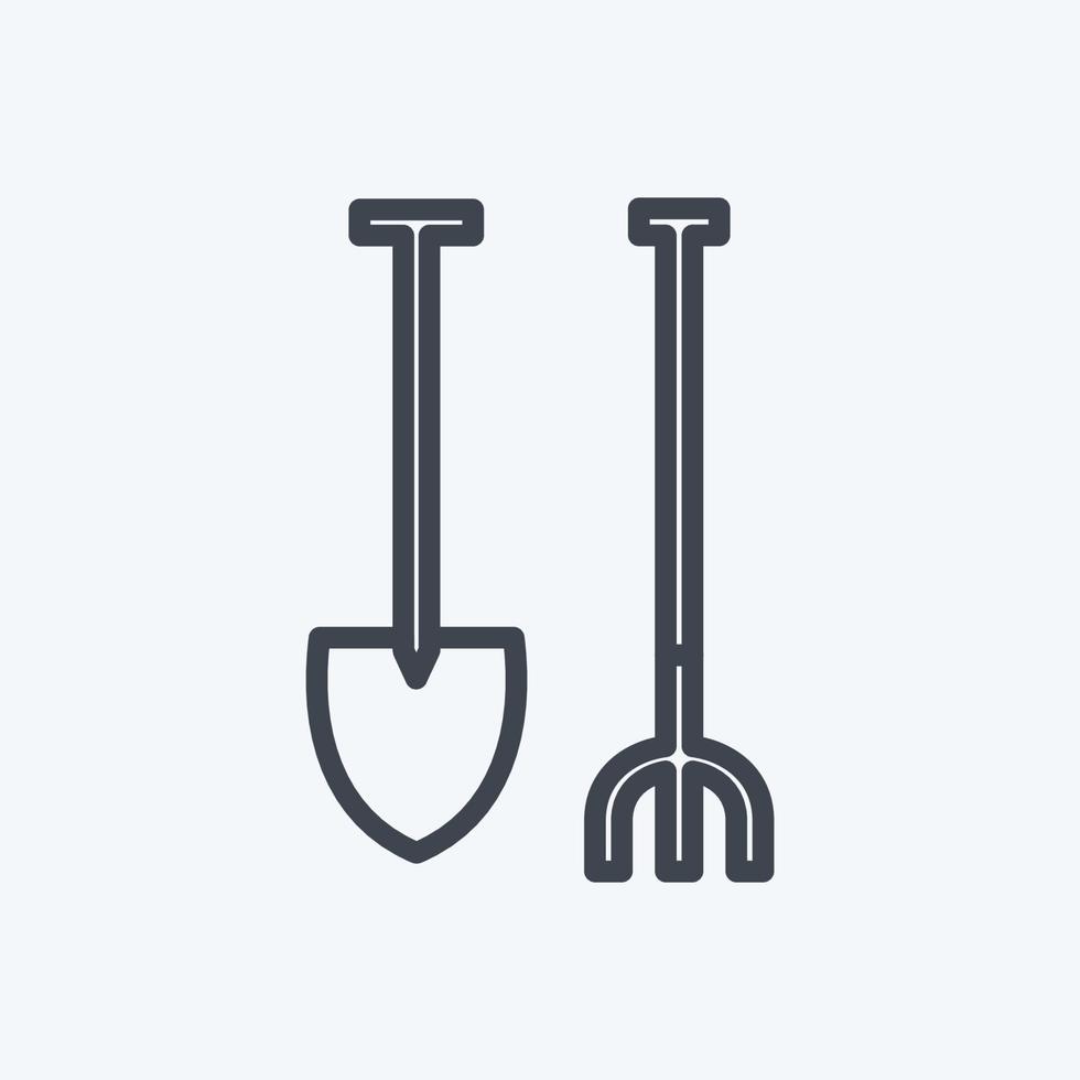 ferramentas de jardinagem de ícone. adequado para símbolo de jardim. estilo de linha. design simples editável. vetor de modelo de design. ilustração de símbolo simples