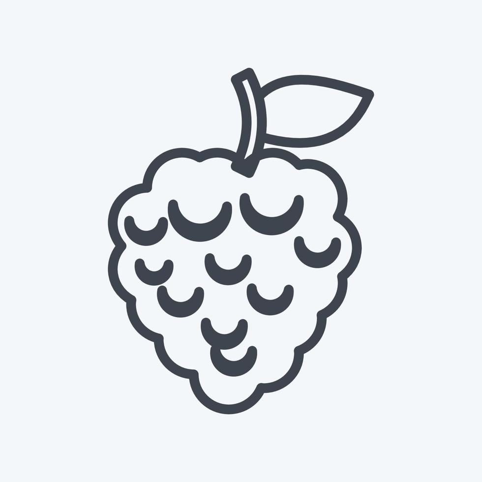 ícone de framboesa. apropriado para o símbolo de frutas e legumes. estilo de linha. design simples editável. vetor de modelo de design. ilustração de símbolo simples