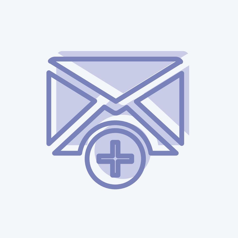 ícone adicionar envelope. adequado para o símbolo da interface do usuário. estilo de dois tons. design simples editável. vetor de modelo de design. ilustração de símbolo simples