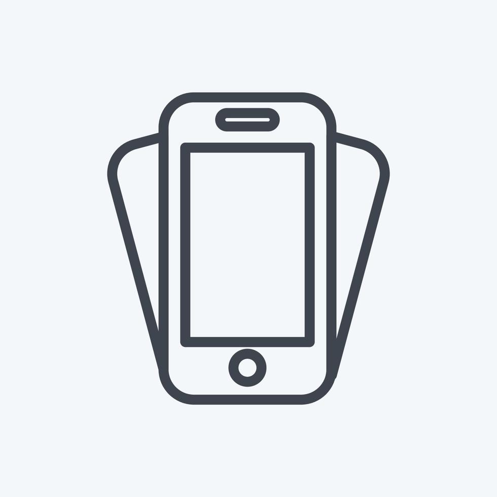 ícone do smartphone tremer. adequado para o símbolo de interface web. estilo de linha. design simples editável. vetor de modelo de design. ilustração de símbolo simples