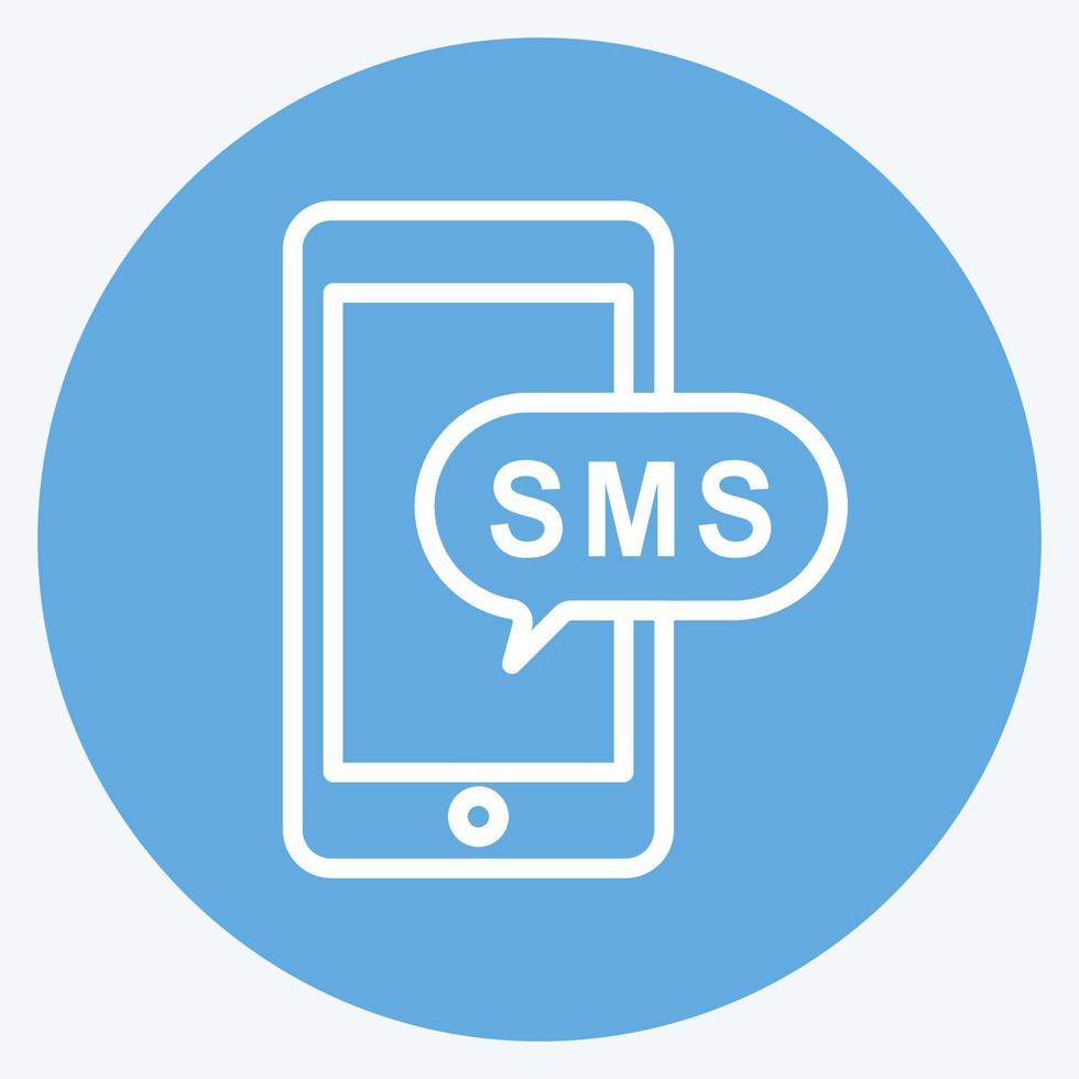 notificação de sms ícone. apropriado para o símbolo de educação. estilo de olhos azuis. design simples editável. vetor de modelo de design. ilustração de símbolo simples