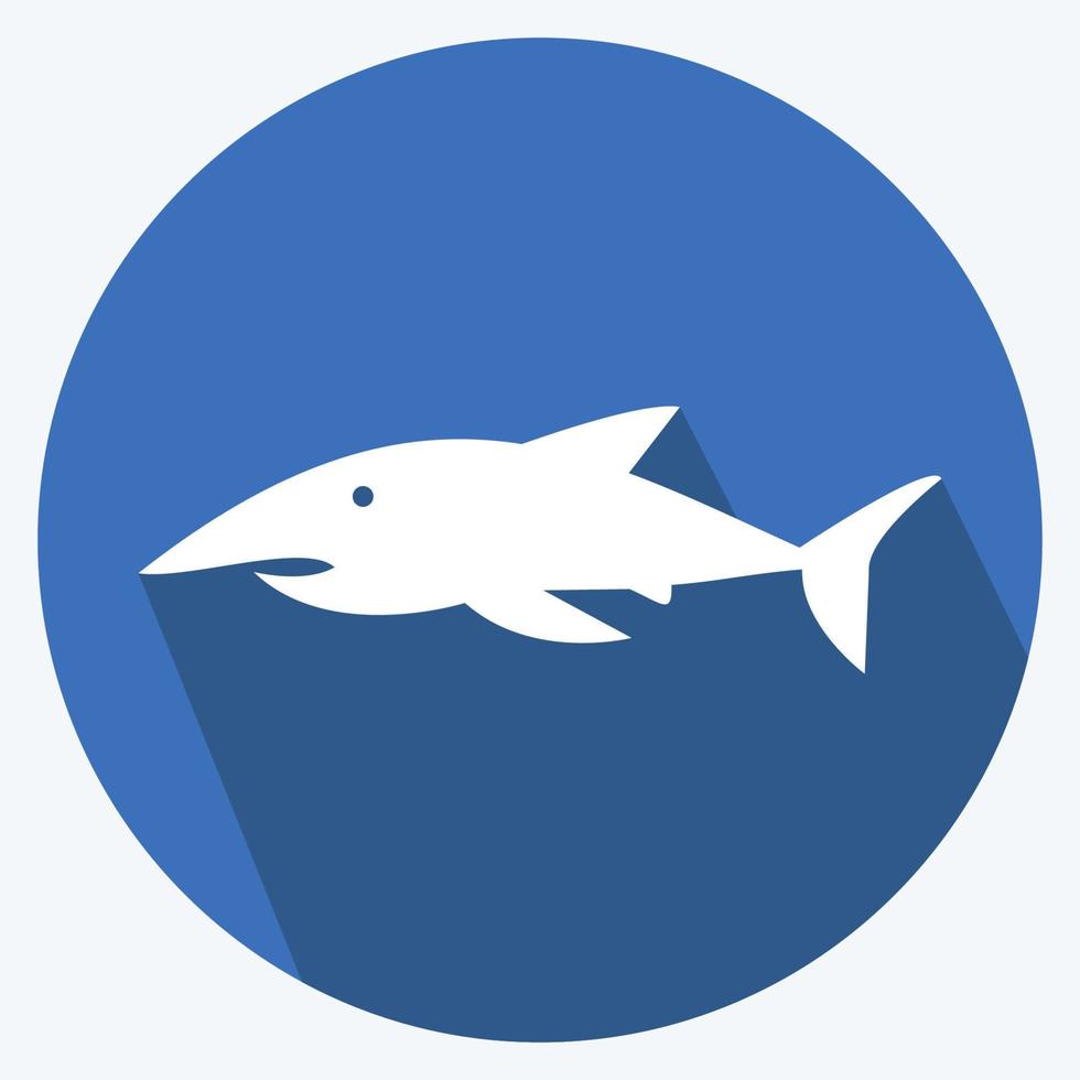 ícone tubarão 1. adequado para o símbolo do mar. estilo de sombra longa. design simples editável. vetor de modelo de design. ilustração de símbolo simples