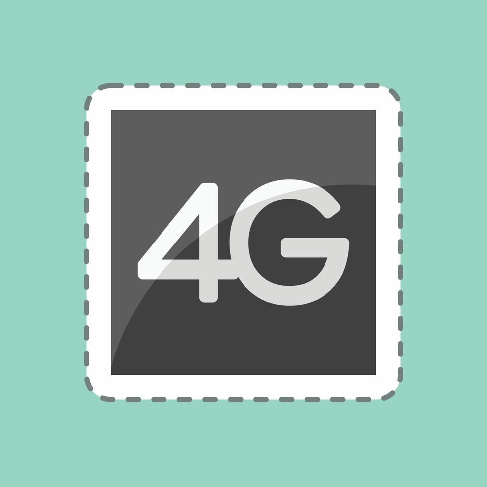 linha de adesivo cortado 4g. adequado para o símbolo de aplicativos móveis. design simples editável. vetor de modelo de design. ilustração de símbolo simples