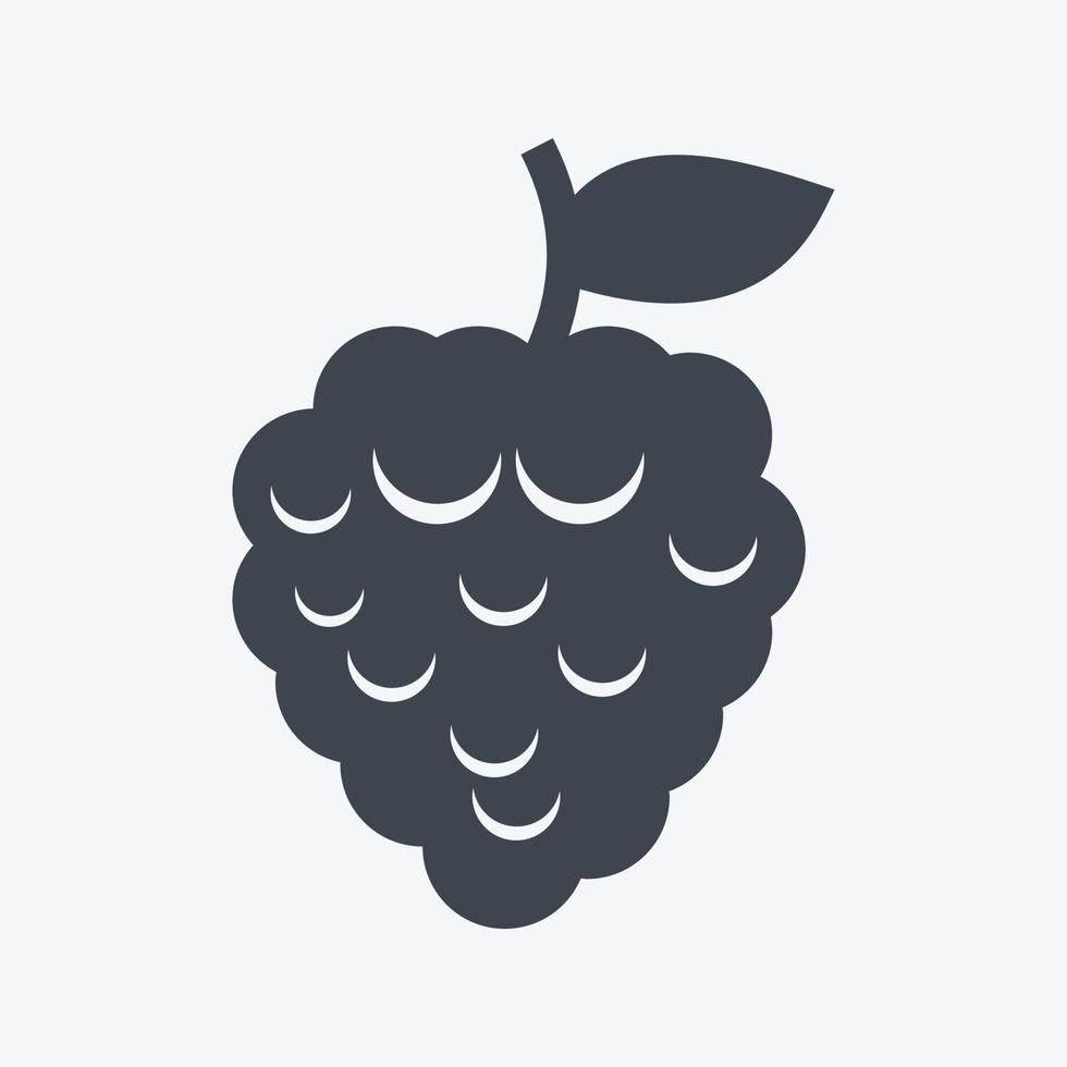 ícone de framboesa. apropriado para o símbolo de frutas e legumes. estilo de glifo. design simples editável. vetor de modelo de design. ilustração de símbolo simples