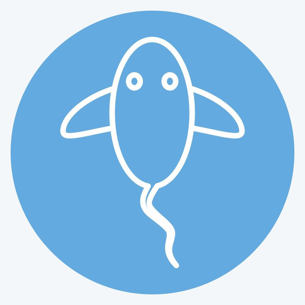 peixe-raia ícone. adequado para o símbolo do mar. estilo de olhos azuis. design simples editável. vetor de modelo de design. ilustração de símbolo simples