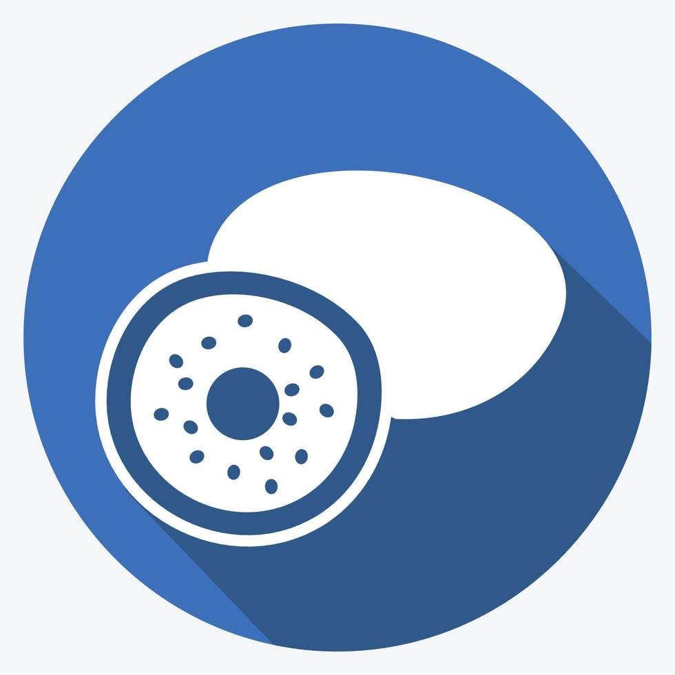 ícone de kiwi. apropriado para o símbolo de frutas e legumes. estilo de sombra longa. design simples editável. vetor de modelo de design. ilustração de símbolo simples
