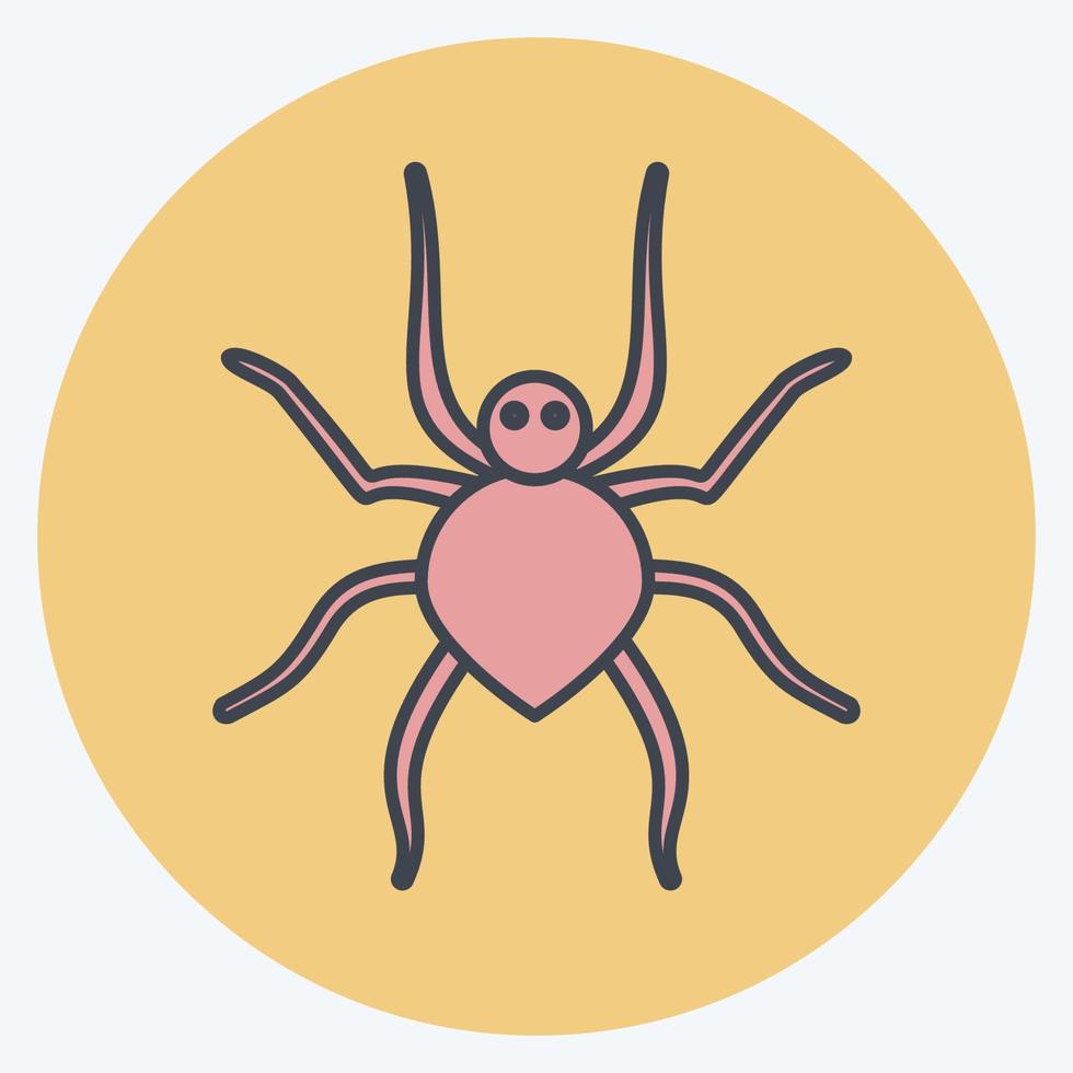 aranha de ícone. adequado para símbolo animal. estilo de companheiro de cor. design simples editável. vetor de modelo de design. ilustração de símbolo simples