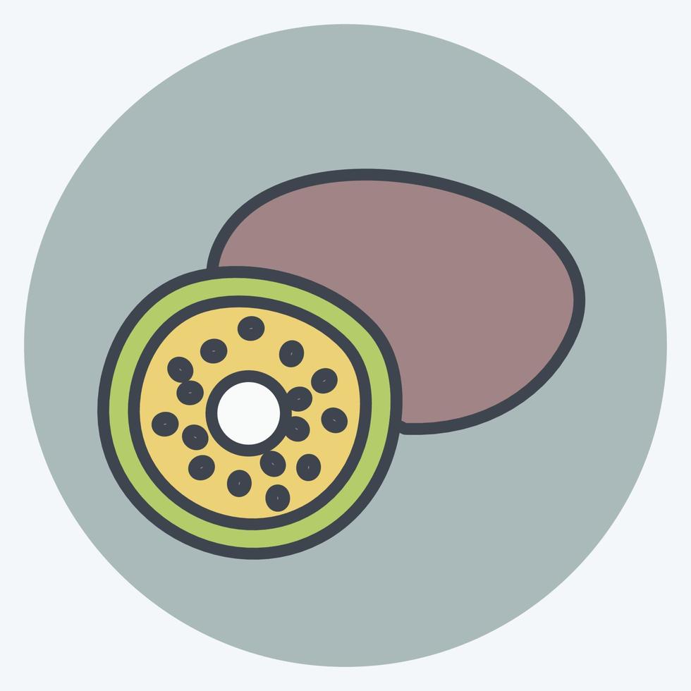 ícone de kiwi. apropriado para o símbolo de frutas e legumes. estilo de companheiro de cor. design simples editável. vetor de modelo de design. ilustração de símbolo simples