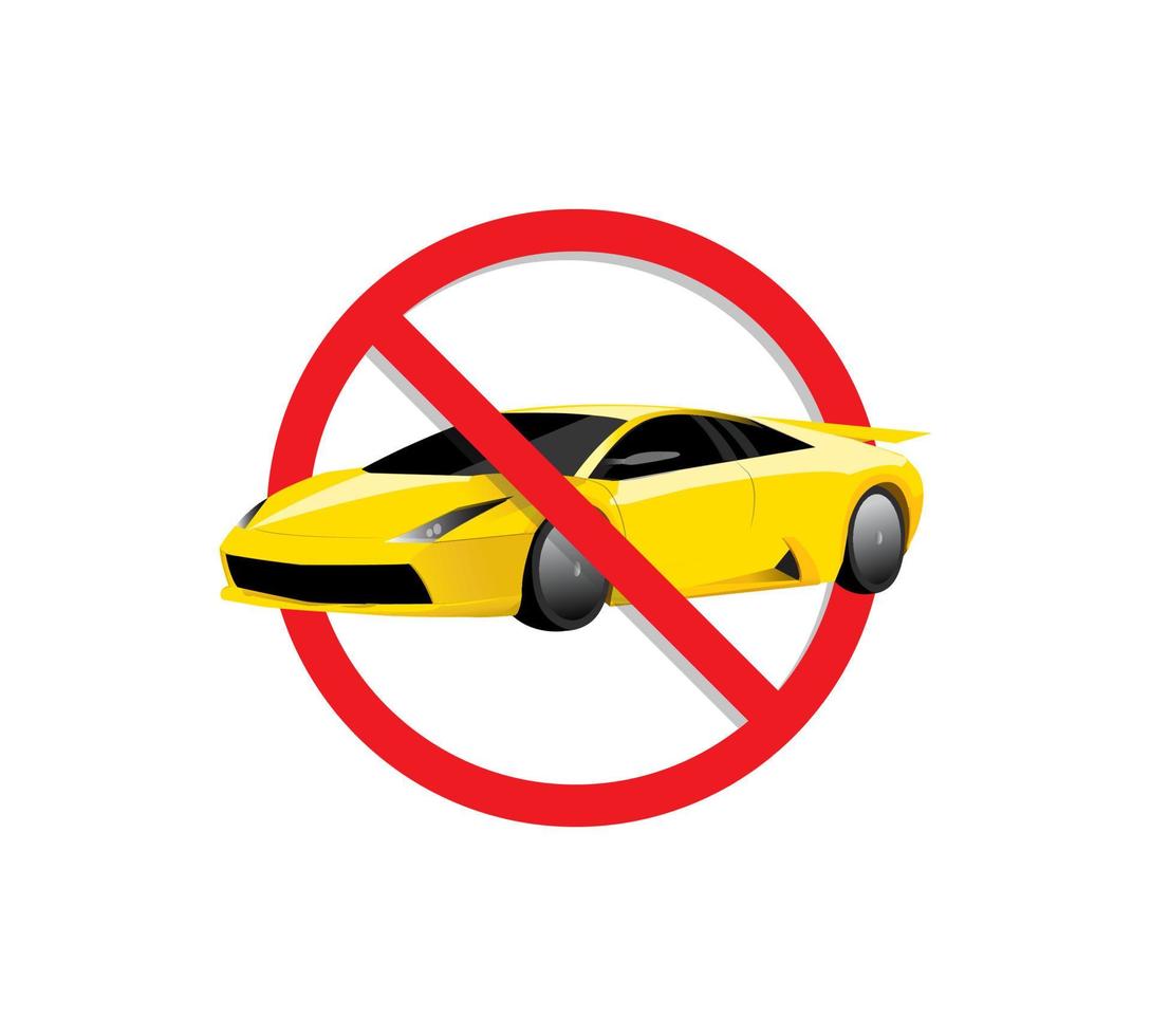 sinal de círculo proibido para nenhum carro. nenhum sinal de estacionamento. ilustração vetorial vetor