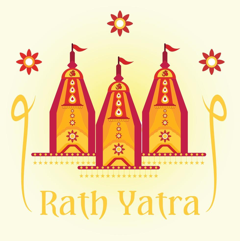 desenho vetorial de ratha yatra do senhor jagannath vetor