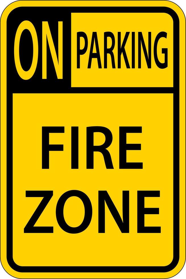 nenhum sinal de zona de incêndio de estacionamento em fundo branco vetor