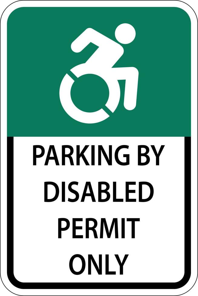 sinal de estacionamento acessível em fundo branco vetor