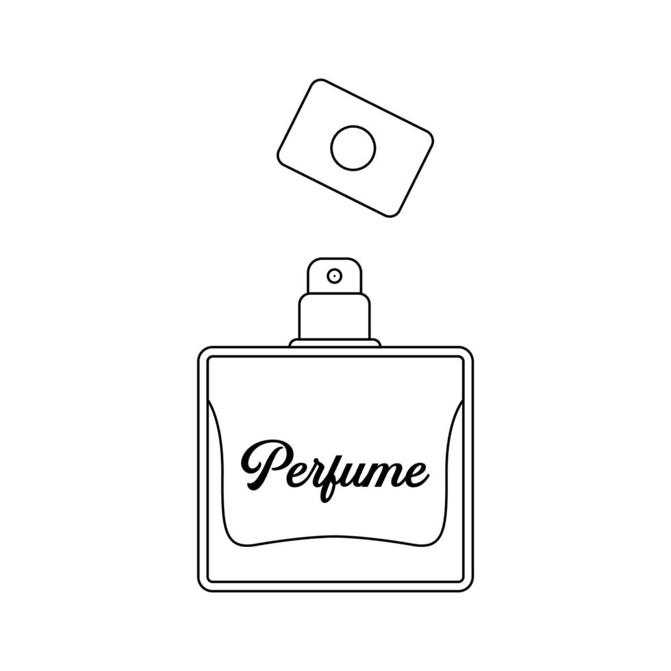 ilustração de ícone de contorno de perfume em fundo branco isolado adequado para cosméticos, perfume, ícone de fragrância vetor