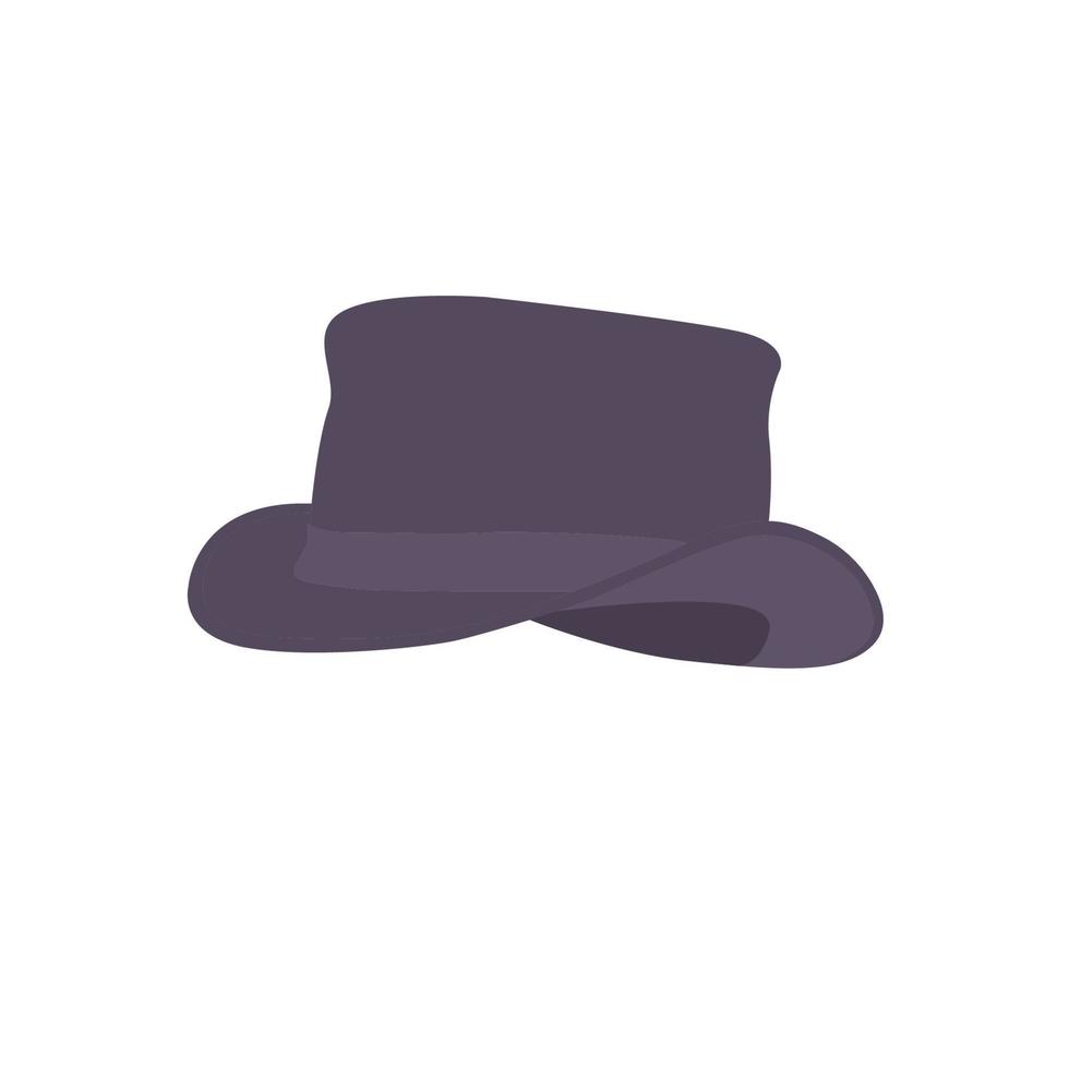 ilustração plana de chapéu de cavalheiro. elemento de design de ícone limpo em fundo branco isolado vetor