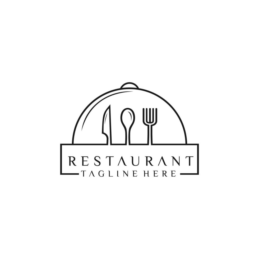 logotipo de comida com colher, garfo e faca. design de logotipo de restaurante vetor