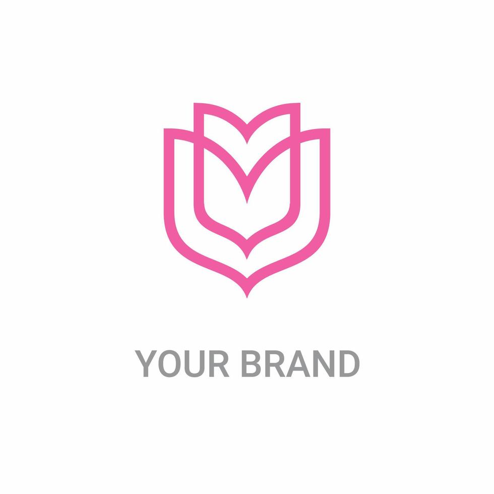 logotipo rosa feminino em forma de flores coloridas, perfeito para empresas de boutique, serviços de maquiagem ou beleza vetor